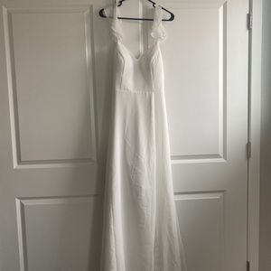 Azazie ivory everett bridesmaid dress